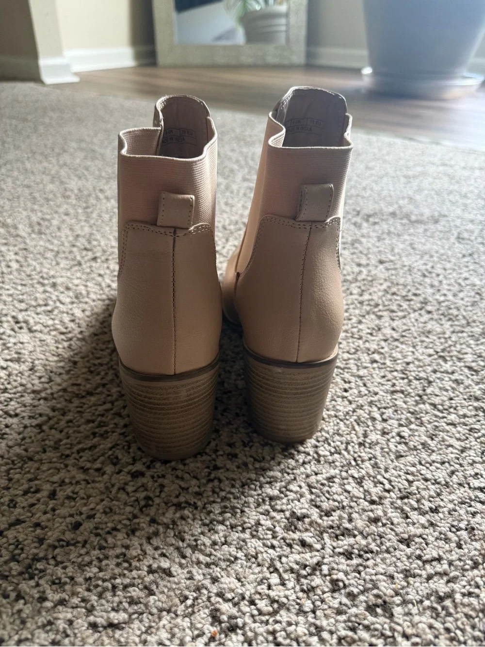 Women’s Ankle Boots in Nude Beige – Classic Chelsea Heel